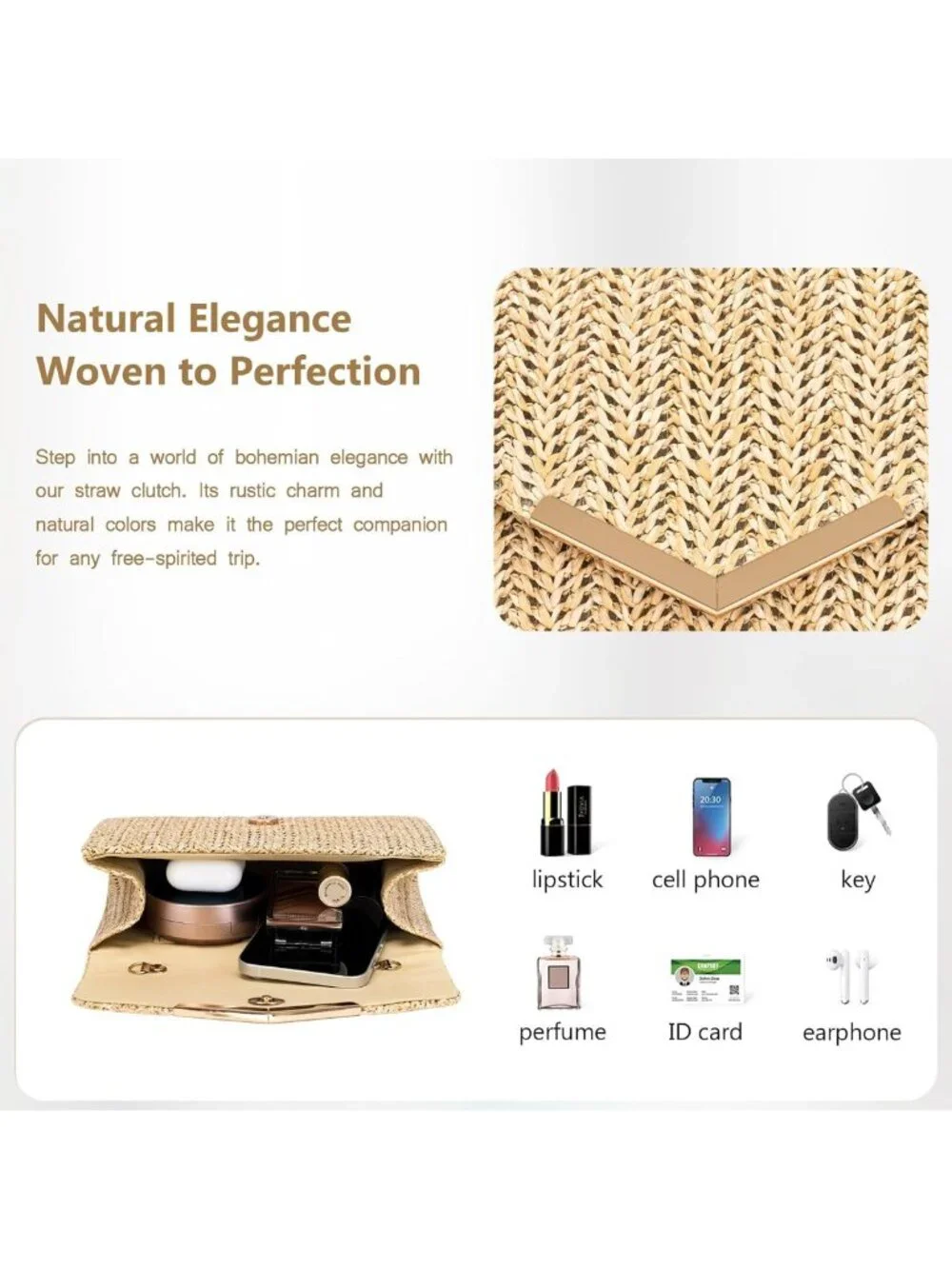 Trendy Envelope Clutch Purse for Women - Evening Handbag & Chain for Parties